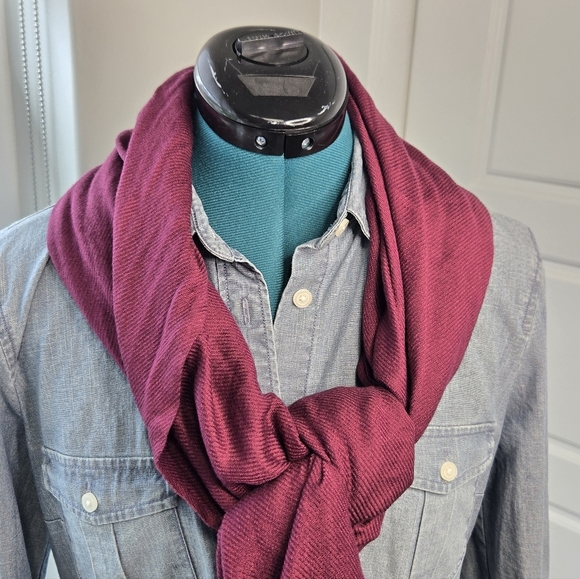 PASHMINA OVERSIZE SCARF SHAWL WRAP OXBLOOD MAROON FALL WOMEN OS - Picture 2 of 12